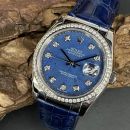 Rolex Datejust 36 18kt WG mit Diabesatz und blauem Dia-Sodalith-Steinblatt - FULL-SET 2006 - Seltene 116189 - von Rolex