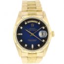 Day-Date 36 Yellow Gold President Blue Diamond Vignette Dial von Rolex