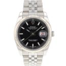 Datejust 36 Fluted Jubilee Black Dial Roulette Date von Rolex