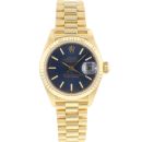 Datejust Lady 26 Yellow Gold President Blue Dial von Rolex