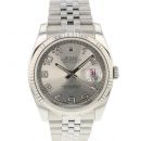 Datejust 36 Jubilee Fluted Silver Arabic Motif Dial von Rolex