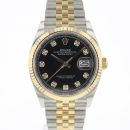 Datejust 36 Steel Gold / Fluted / Jubilee Black Diamond Dial Like New von Rolex