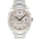 Datejust 36 Fluted Silver Diamond Dial von Rolex