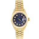 Datejust Lady 26 Yellow Gold President Blue Diamond Dial von Rolex