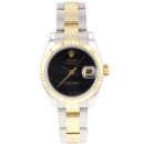 Datejust 26 Steel Gold Oyster Fluted Black Dial von Rolex