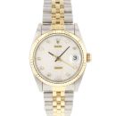 Datejust 31 Steel Gold Jubilee Fluted Silver Diamond Logo Dial von Rolex