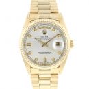 Day-Date 36 Yellow Gold President Silver Diamond Dial von Rolex