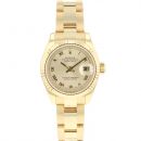 Datejust 26 Lady Yellow Gold Oyster Champagne Roman Dial von Rolex