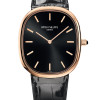 Patek Philippe Ellipse Datum Stahl Quarz Armband Leder