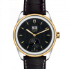 Glamour Double Date Stainless Steel / Yellow Gold / Black / Strap